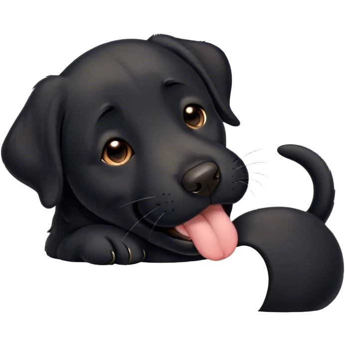 Cinematic Cute Yawning Black Labrador Portrait Emoji, Head tilted slightly with a dramatic, wide-open yawn, showcasing a smooth black Fur with a velvety texture, floppy ears slightly drooping, round brown eyes barely open in drowsy contentment, Simplified yet irresistibly adorable features, highly detailed, glowing with a soft, cozy glow, high shine, relaxed yet expressive, stylized with a touch of whimsy, bright and endearing, soft glowing outline, capturing the essence of a sleepy yet affectionate companion, so drowsy it feels like it could stretch out of the screen and curl up for a nap! emoji