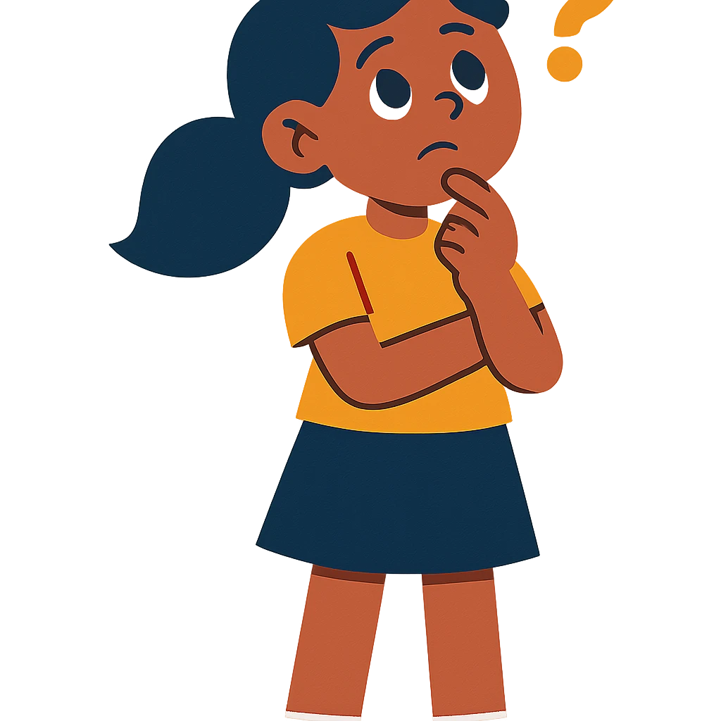 girl standing and thinking emoji