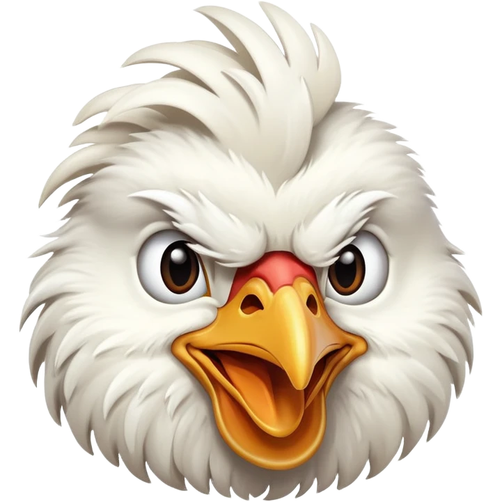 cheerful white chicken head emoji