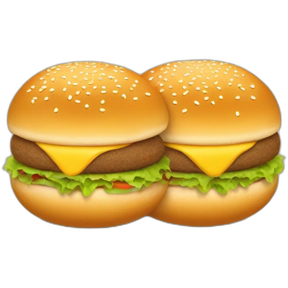 two hamburger buns hanging out and cuddling emoji