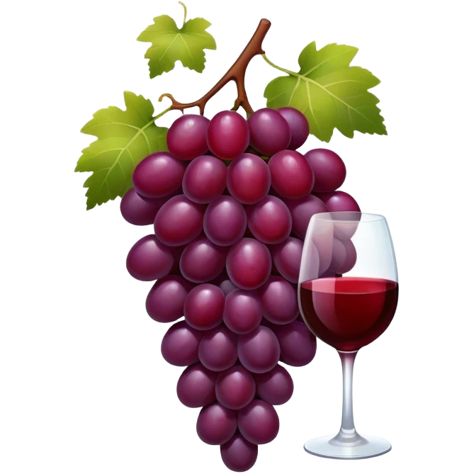 red grape with wine emoji