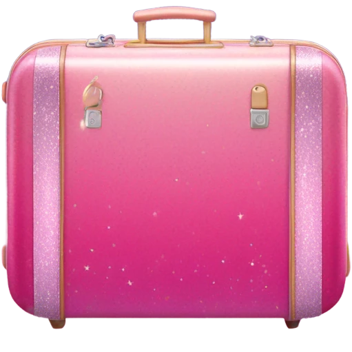Pink ombre suitcase with glitter  emoji