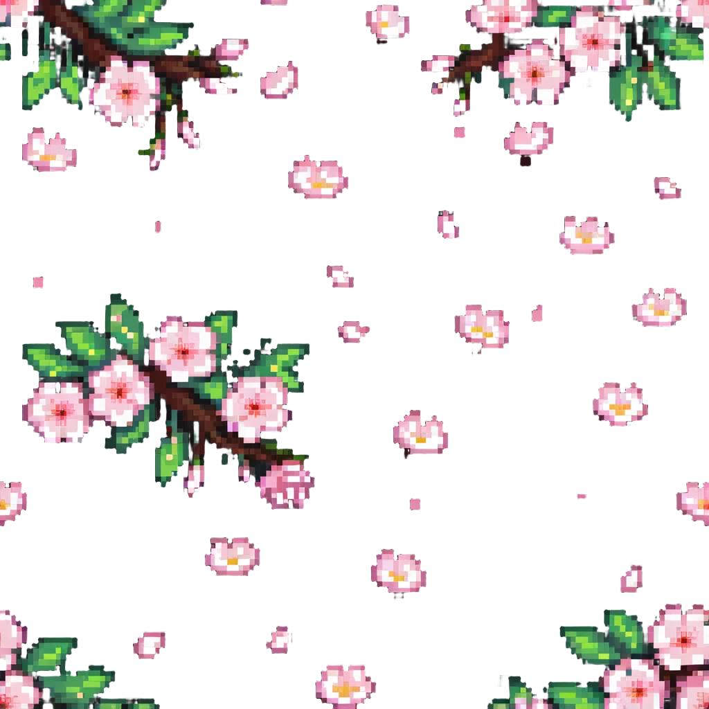 Cherry blossom design with falling petals emoji