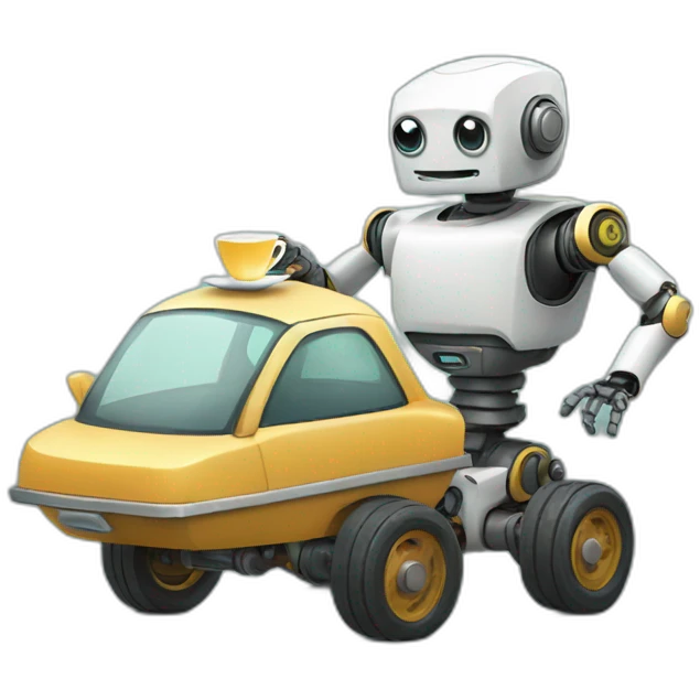 robot carring tea emoji
