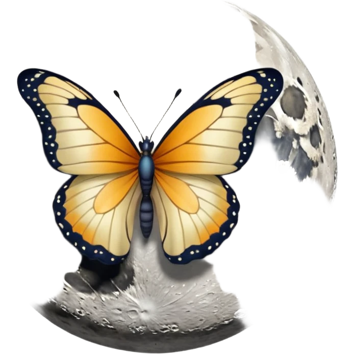 Moon and butterfly emoji