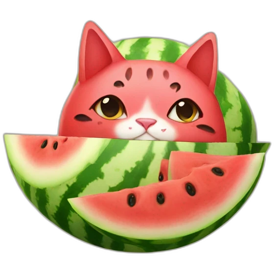 watermelon cat emoji