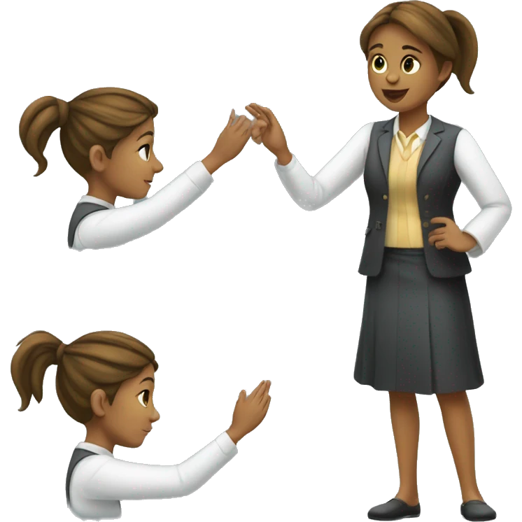 A girl attending to mun emoji