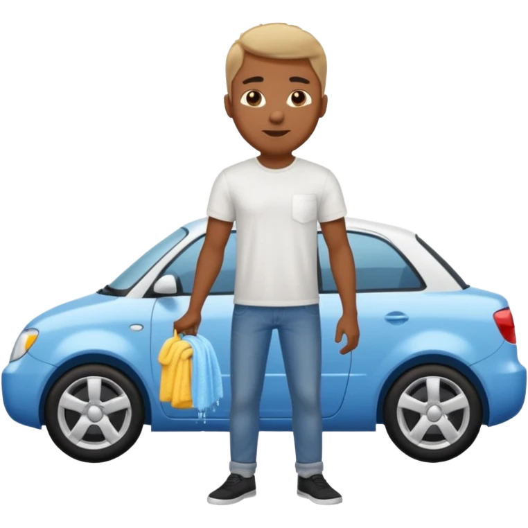 car washer black man with car  emoji