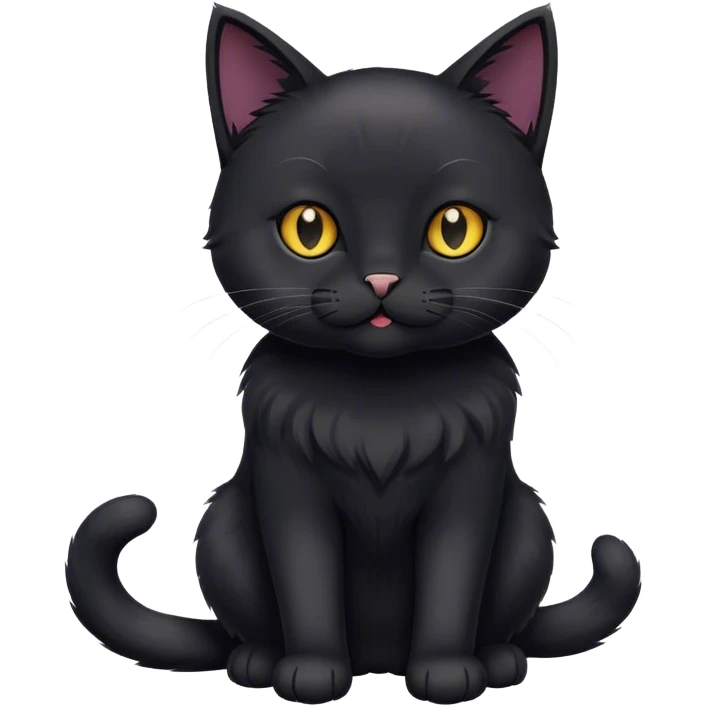 Cute black cat full body emoji