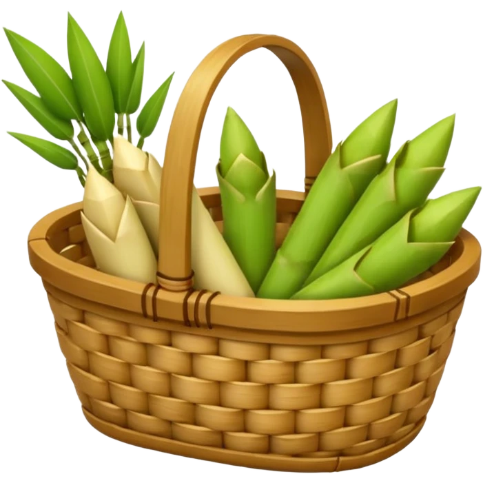 bamboo basket, bamboo shoots emoji