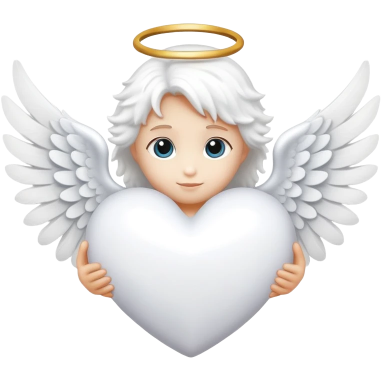 White heart with angel wings emoji