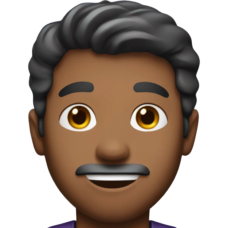 Fed Ex delivery man with dark hair emoji