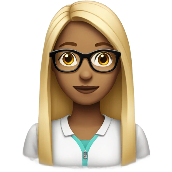Girl with glasses and straight hair  emoji