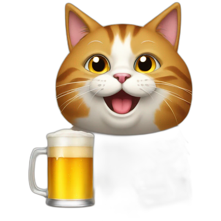 Cat drink beer emoji