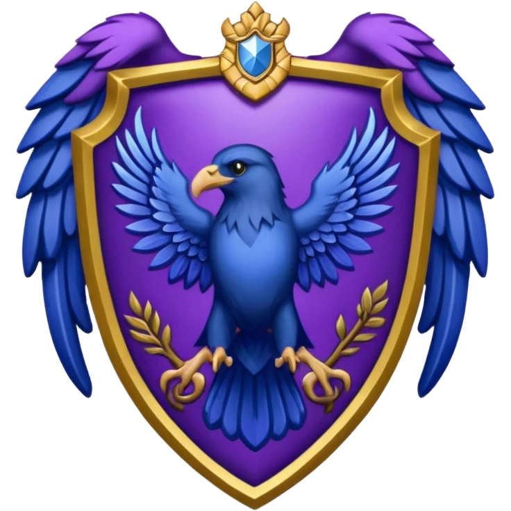 Ravenclaw emblem in purple emoji