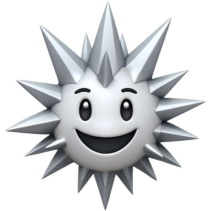 iOS-style 3D emoji: jagged abstract burst with irregular sharp spikes, bright white and light gray tones, subtle glossy reflections, conveying sudden impact; no circles, no yellow, no faces, no text emoji