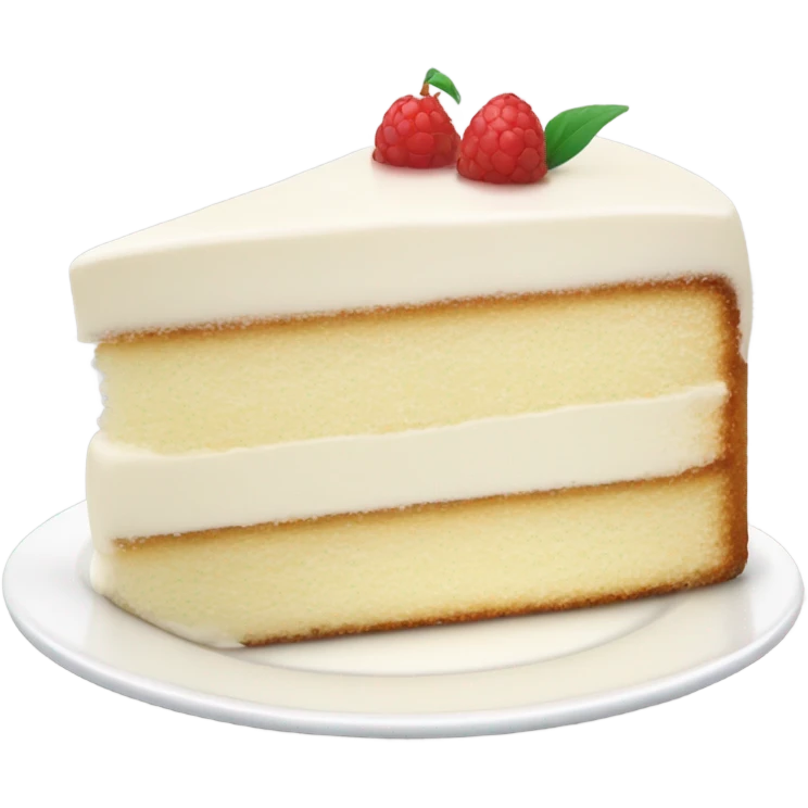 Slice vanilla cake at plate emoji