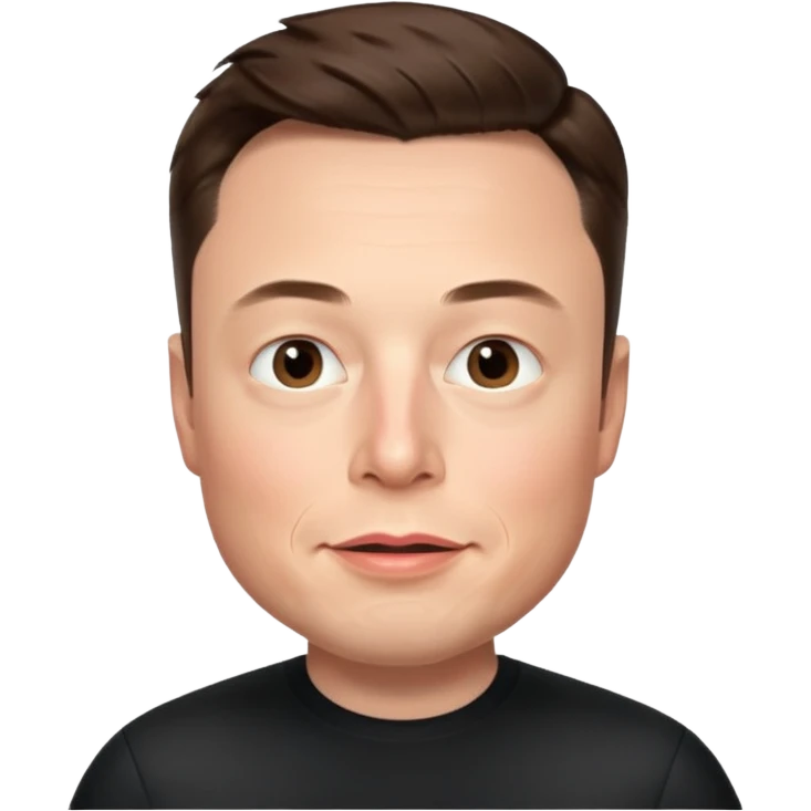 Elon Musk's face in the style of IOS memoji emoji