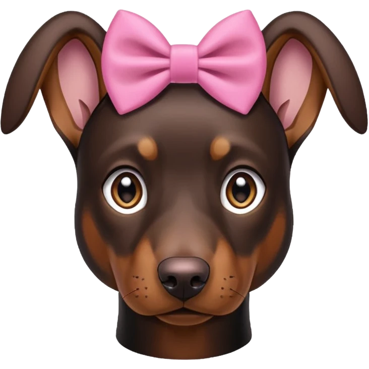 doberman with pink bow emoji