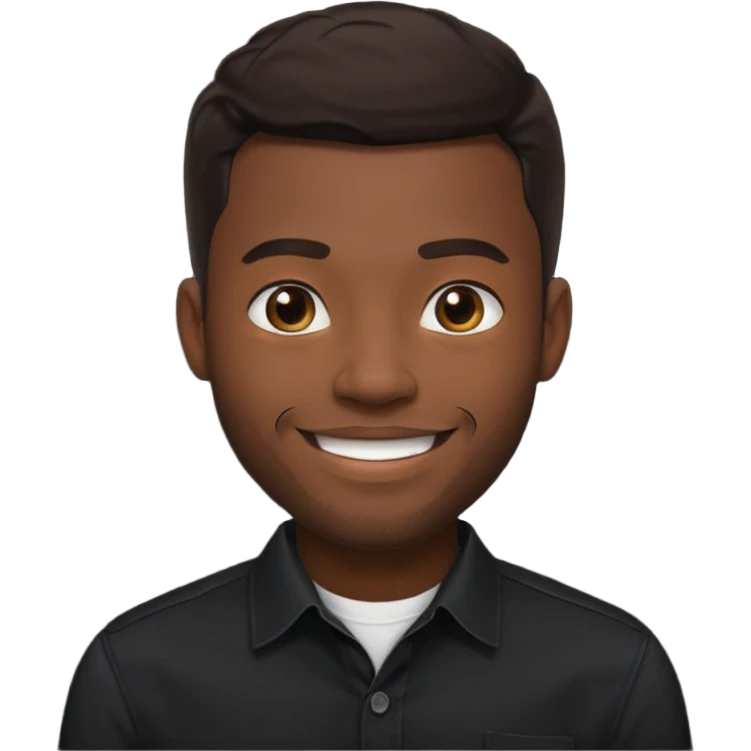 Handsome black man in a black button up shirt  emoji