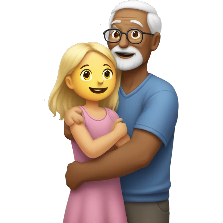 Grandpa huggings with little girl emoji