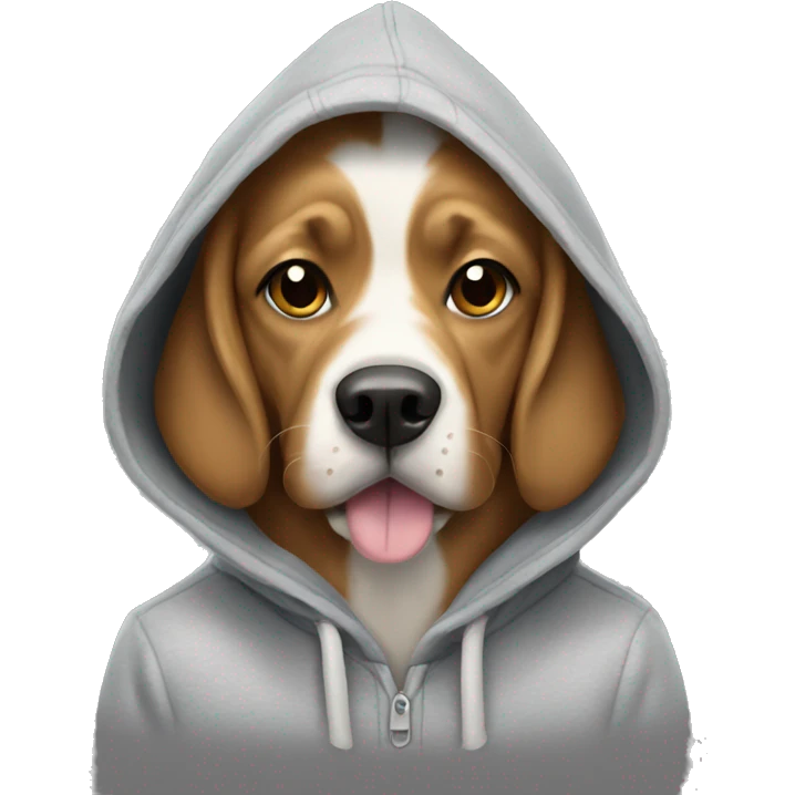 Dog wearing a hoodie emoji