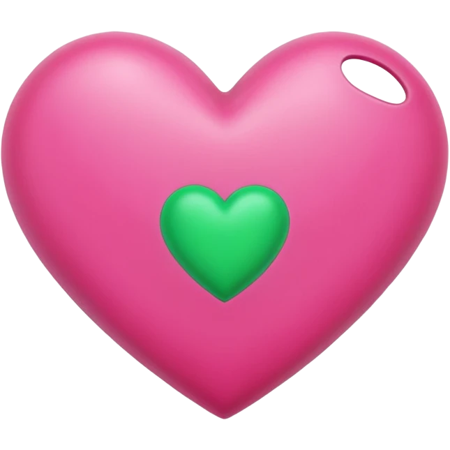 pink and green heart emoji