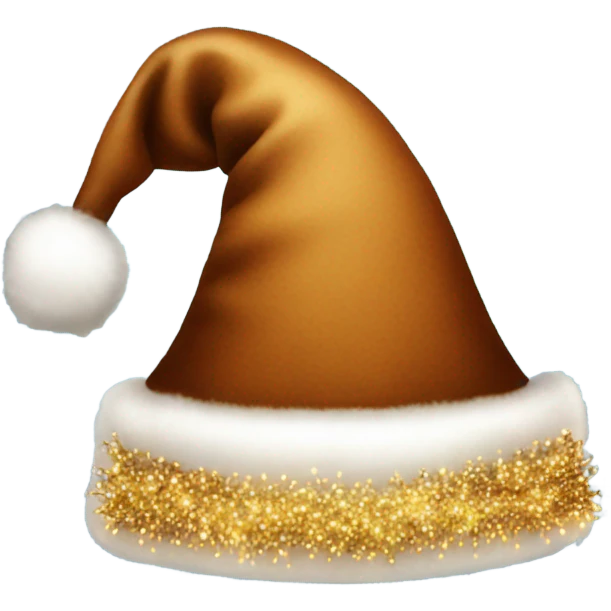 brown santa claus hat with shimmering garland emoji