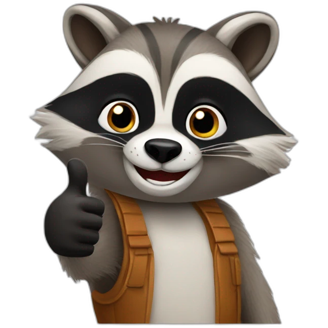 raccoon make thumbs up emoji