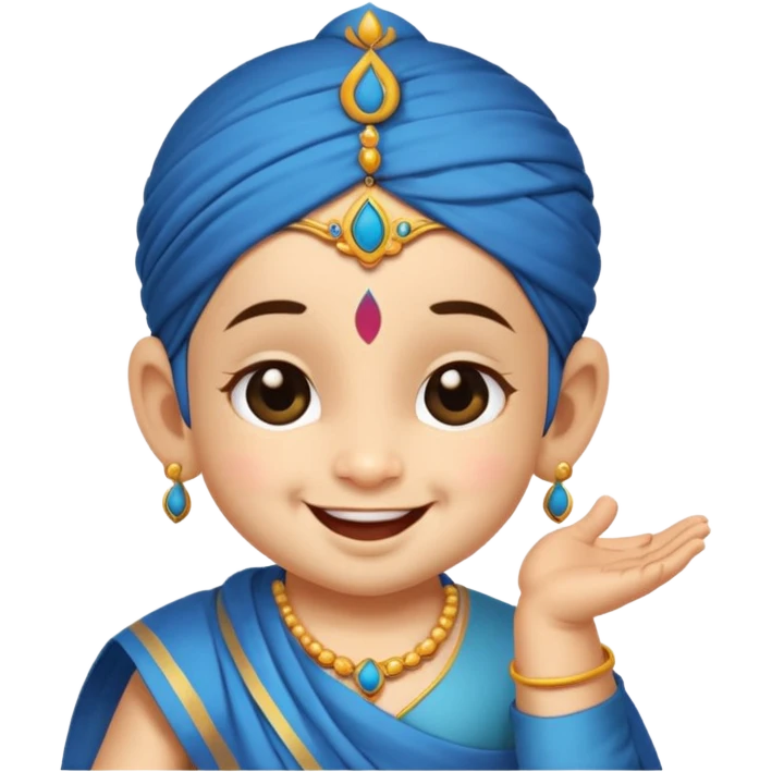 Naughty baby krisna winking  emoji