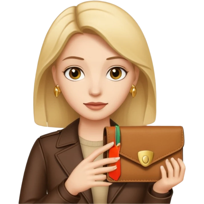 cartera de mujer color beige emoji