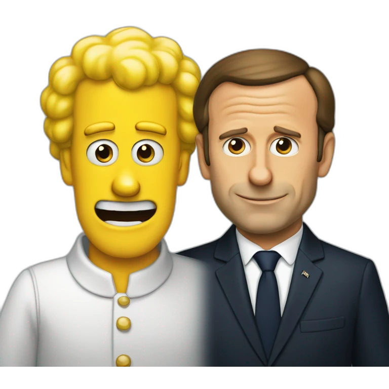 Homère simpsonne et Macron emoji