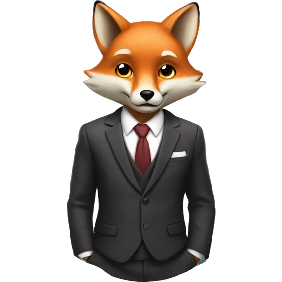 fox in a suit and ti emoji