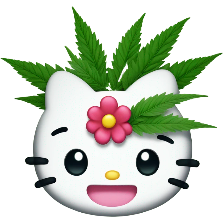 Hello kitty with weed emoji