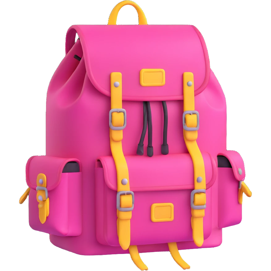 big pink explorer backpack emoji