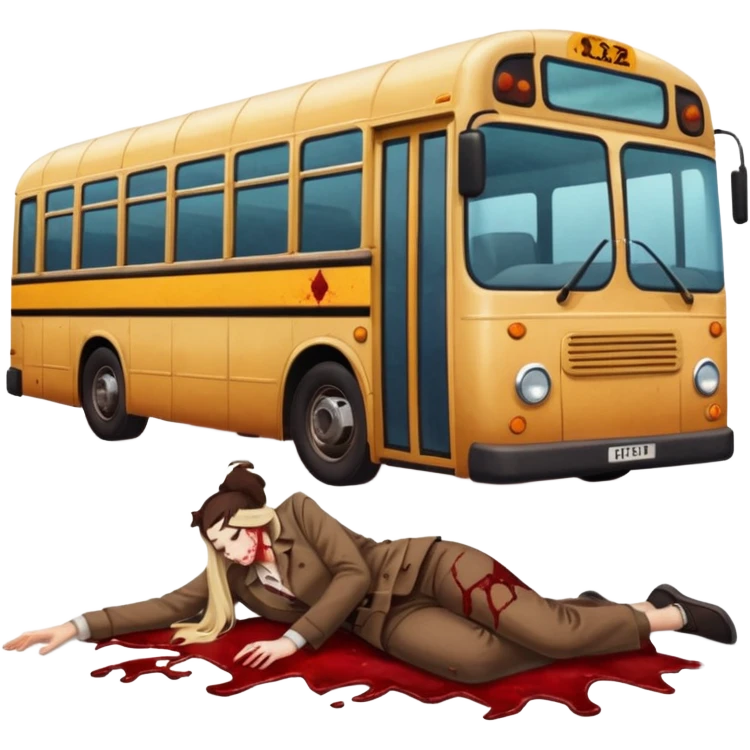 Bus running person over  emoji