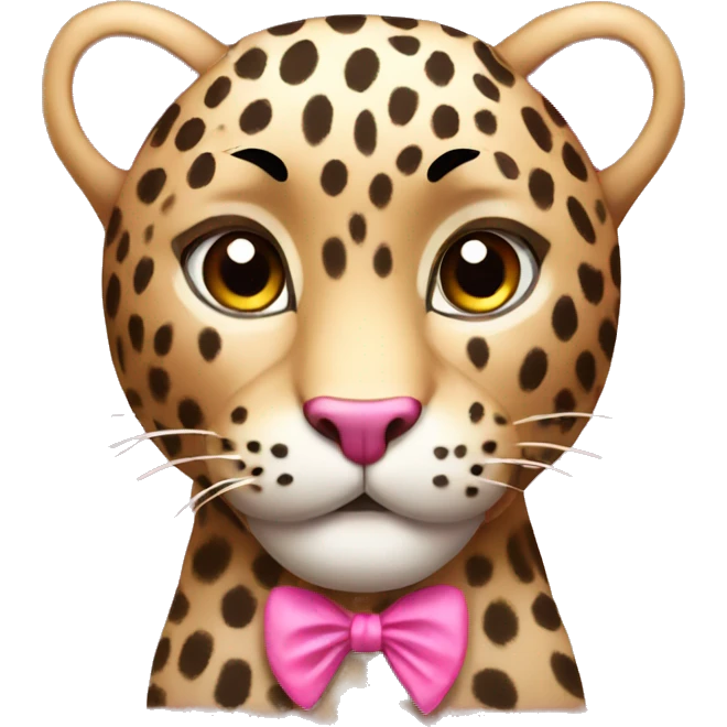 leopard with a pink bow emoji