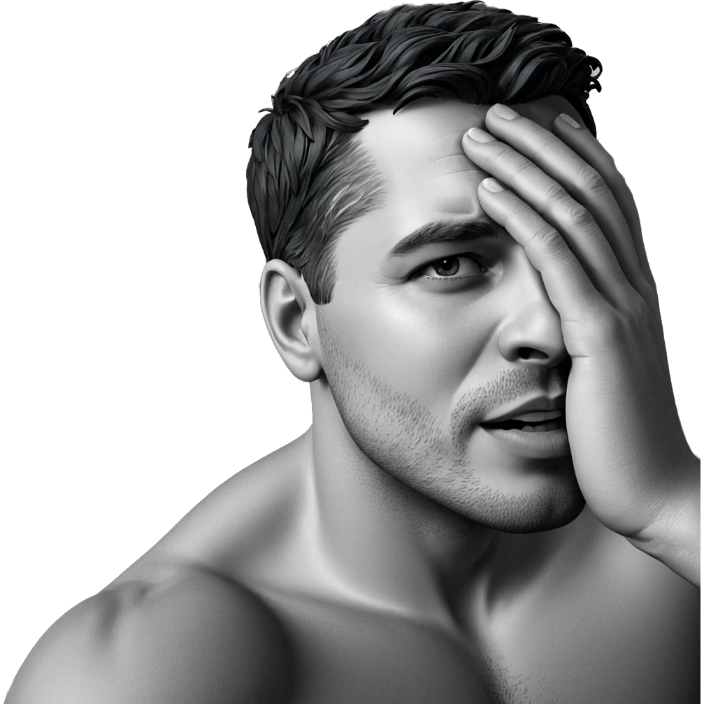 monochrome portrait of a man emoji
