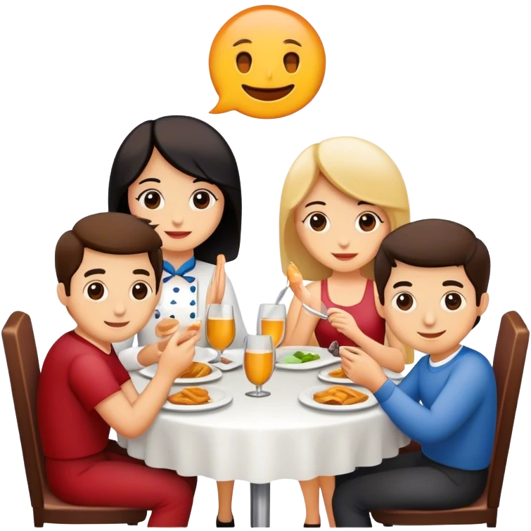 friends at the restaurant  emoji