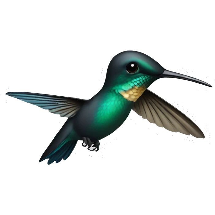 Hummingbird black emoji