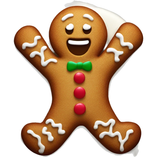 Gingerbread man on cake emoji