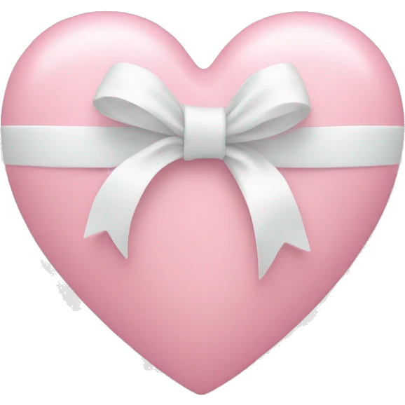 Pastel pink heart with white bow emoji