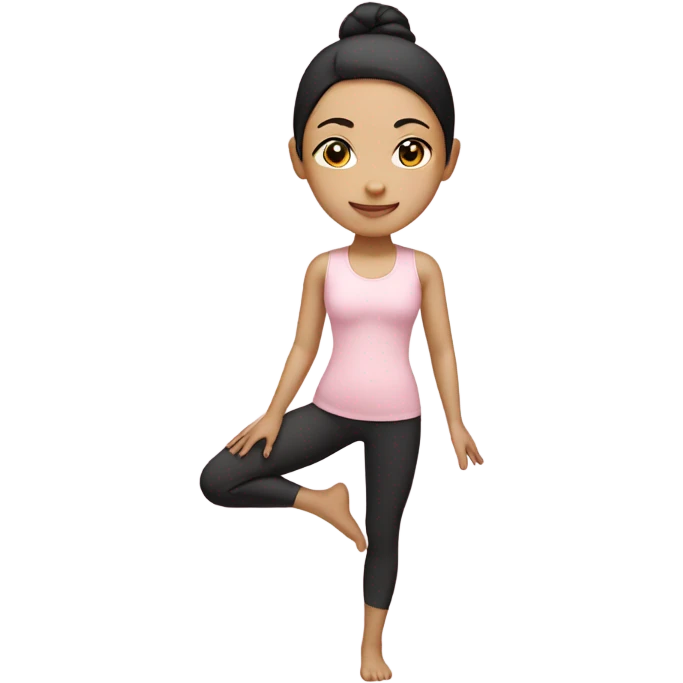 asian yoga girl light pink clothes  emoji