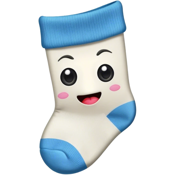 Une chaussette avec des yeux un nez une bouche rigolote  emoji