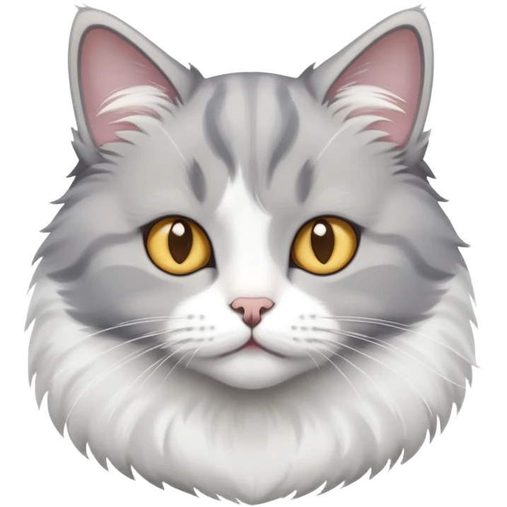 ✨🌙🐈‍⬛grey and white short fur emoji