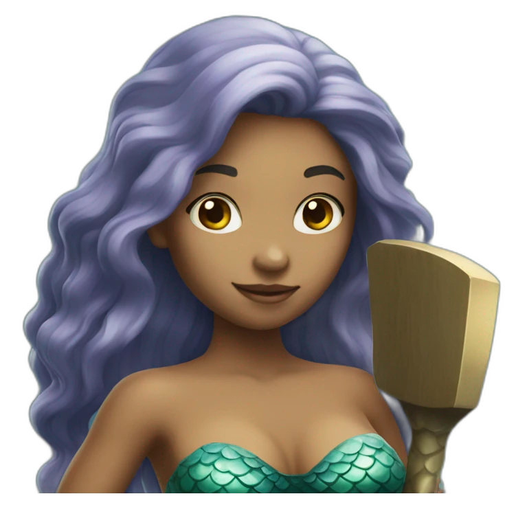 mermaid holding hammer emoji