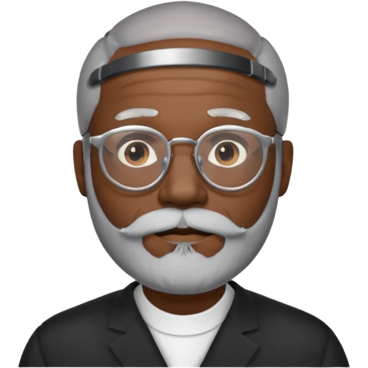 bald headed silver beard black man glasses emoji