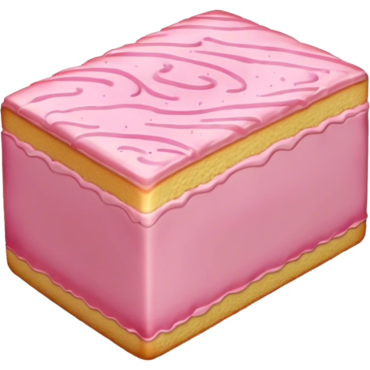 sweet simple slice of pink frosted sponge cake emoji