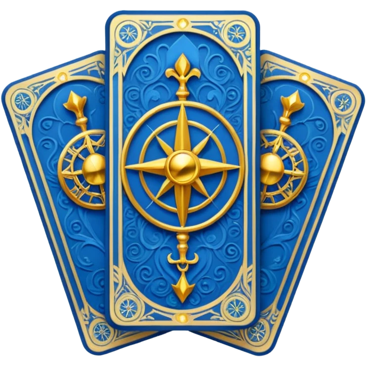 Three Blue tarot cards  emoji