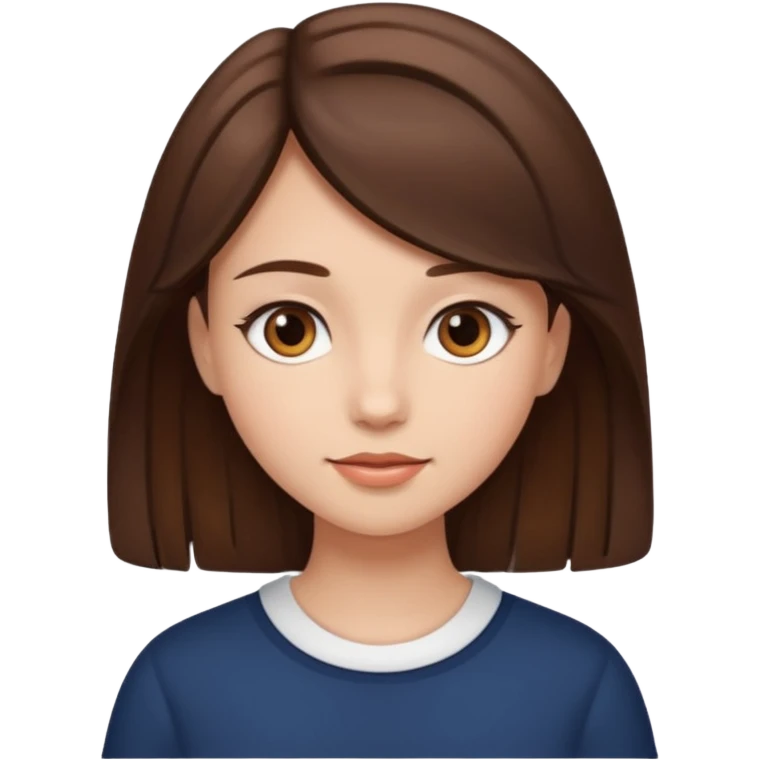 Kahverengi biraz açık ve kapalı saç renkli kız emoji